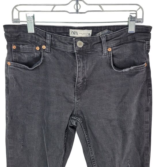 ZARA Womens Size 8 Black Solid Skinny Jeans - Picture 6 of 10